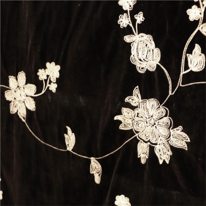 The fabric of sleeping dress e - Velvet Fabric Embroidery 评论和价格