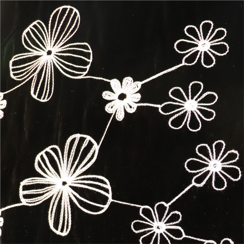 The fabric of sleeping dress e - Velvet Fabric Embroidery 评论和价格
