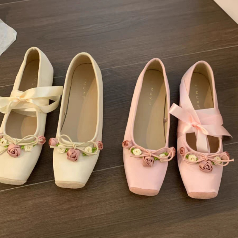 Women Flats Bow Marie Janes Sh - Embroidery Lace 评论和价格