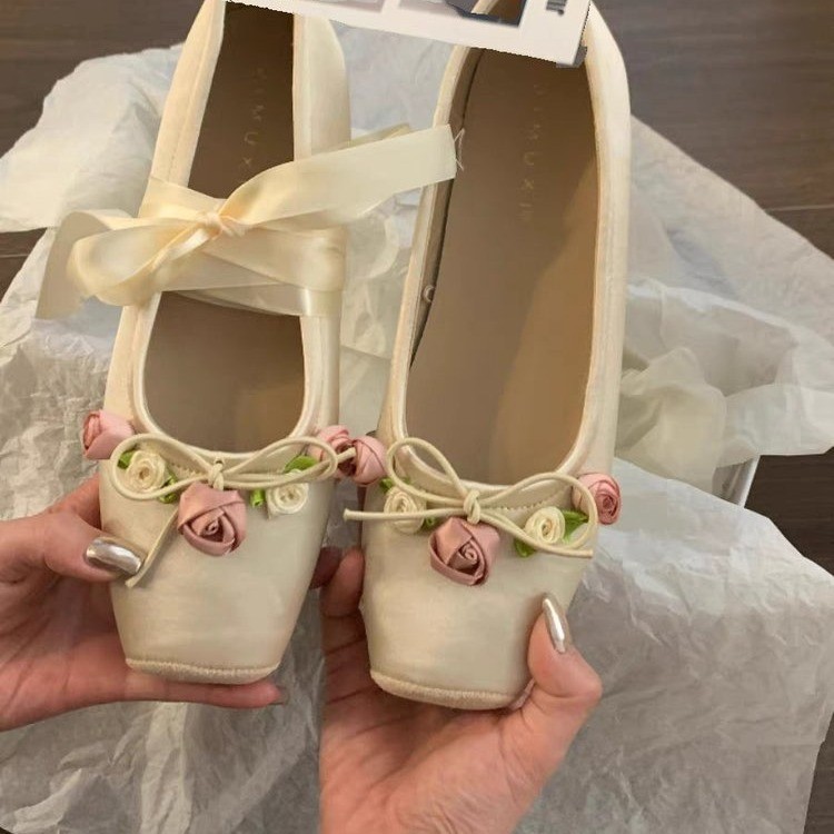 Women Flats Bow Marie Janes Sh - Embroidery Lace 评论和价格