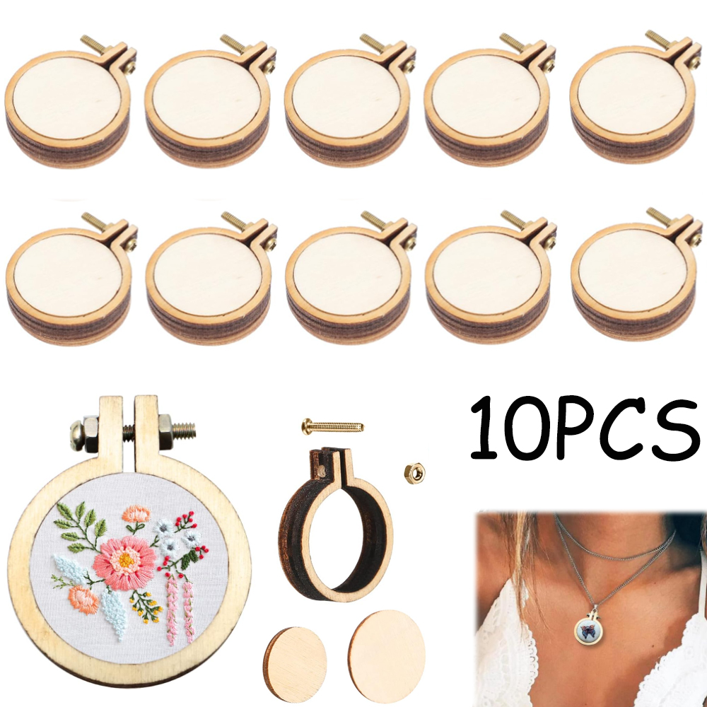 10Pcs/Set Wooden Mini Embroide - Stitch Marker Ring 评论和价格