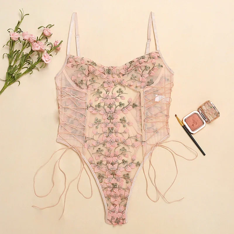 Women Sexy Lingerie Bodysuit F - Embroidery Lace 评论和价格