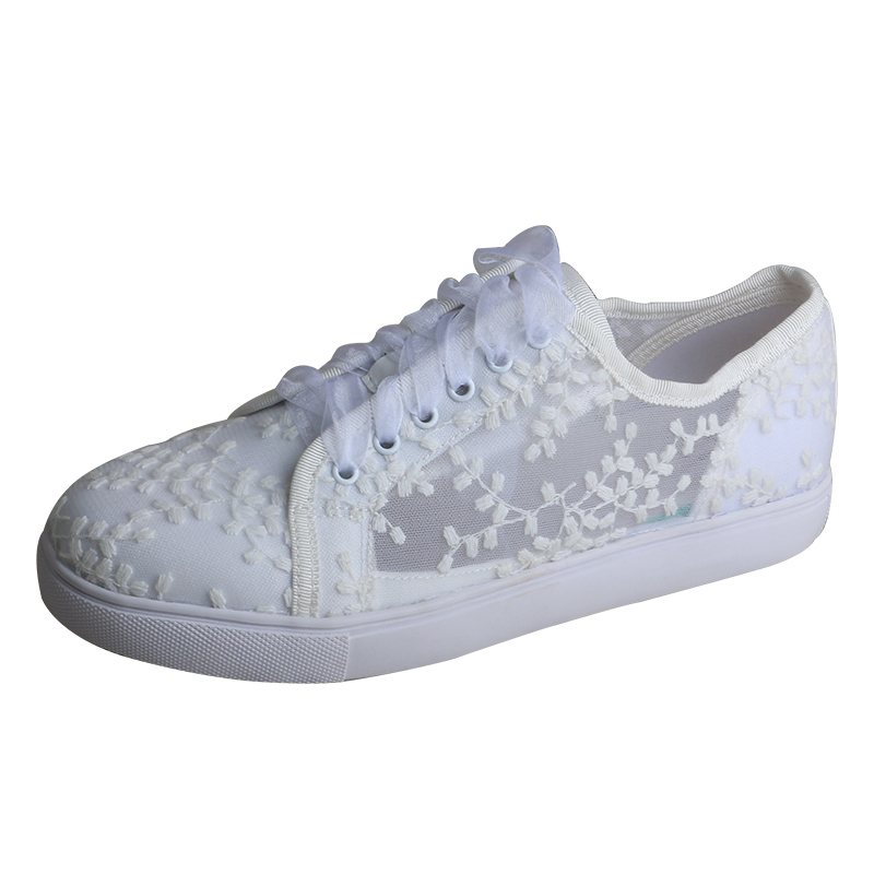 Wedopus White Sneakers for Wom - Embroidery Lace 评论和价格