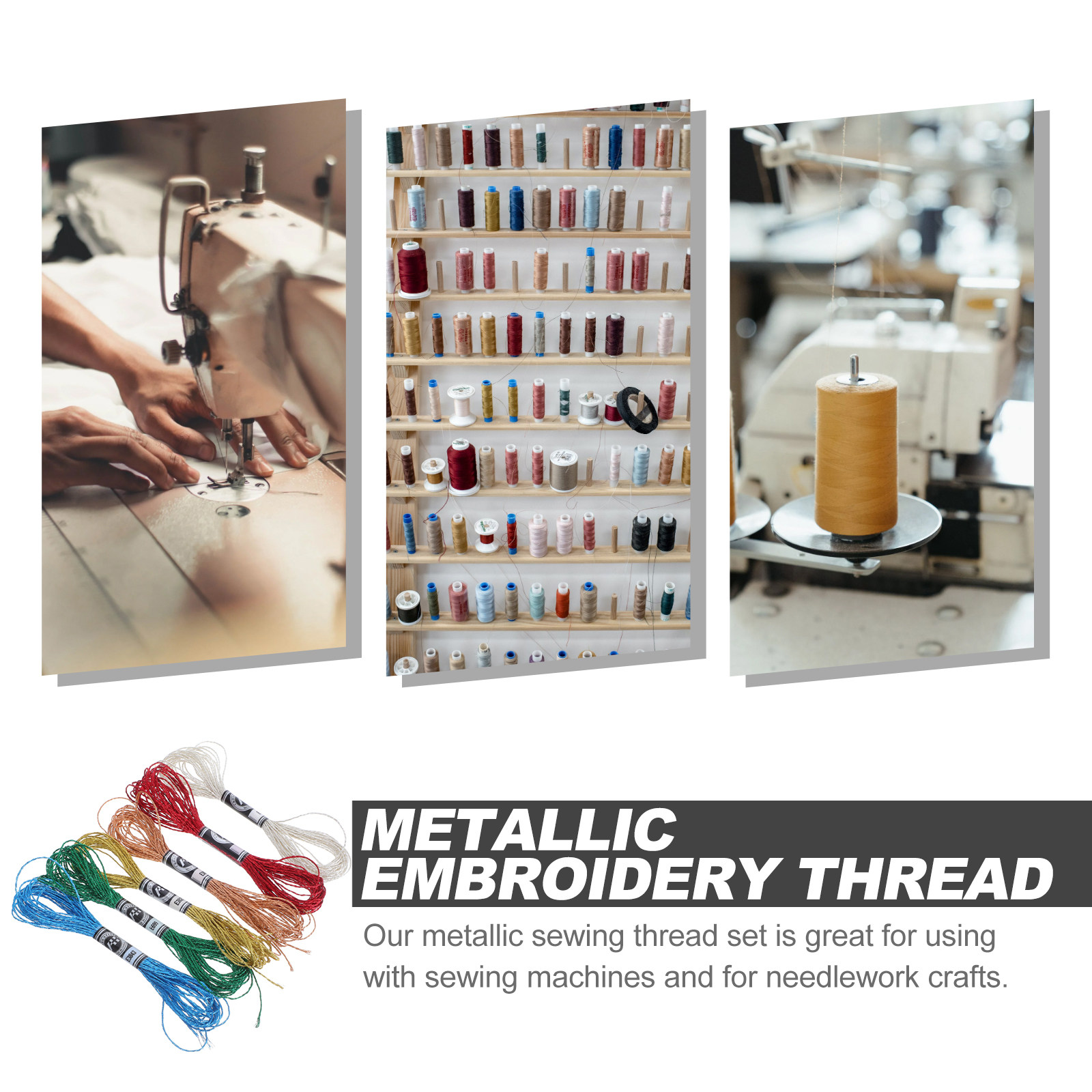 6Pcs Luxurious Metallic Embroi - Embroidery Threads 评论和价格