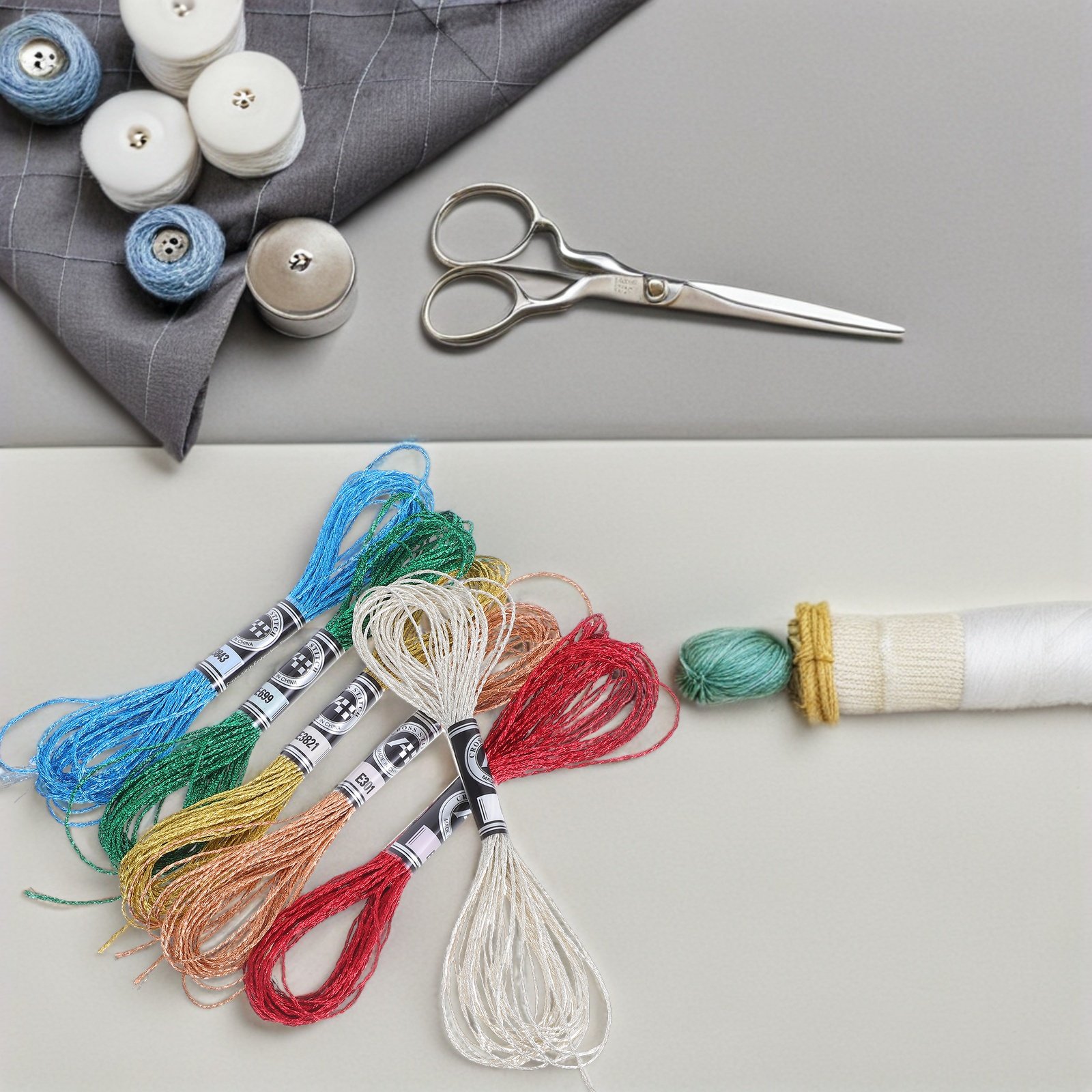 6Pcs Luxurious Metallic Embroi - Embroidery Threads 评论和价格