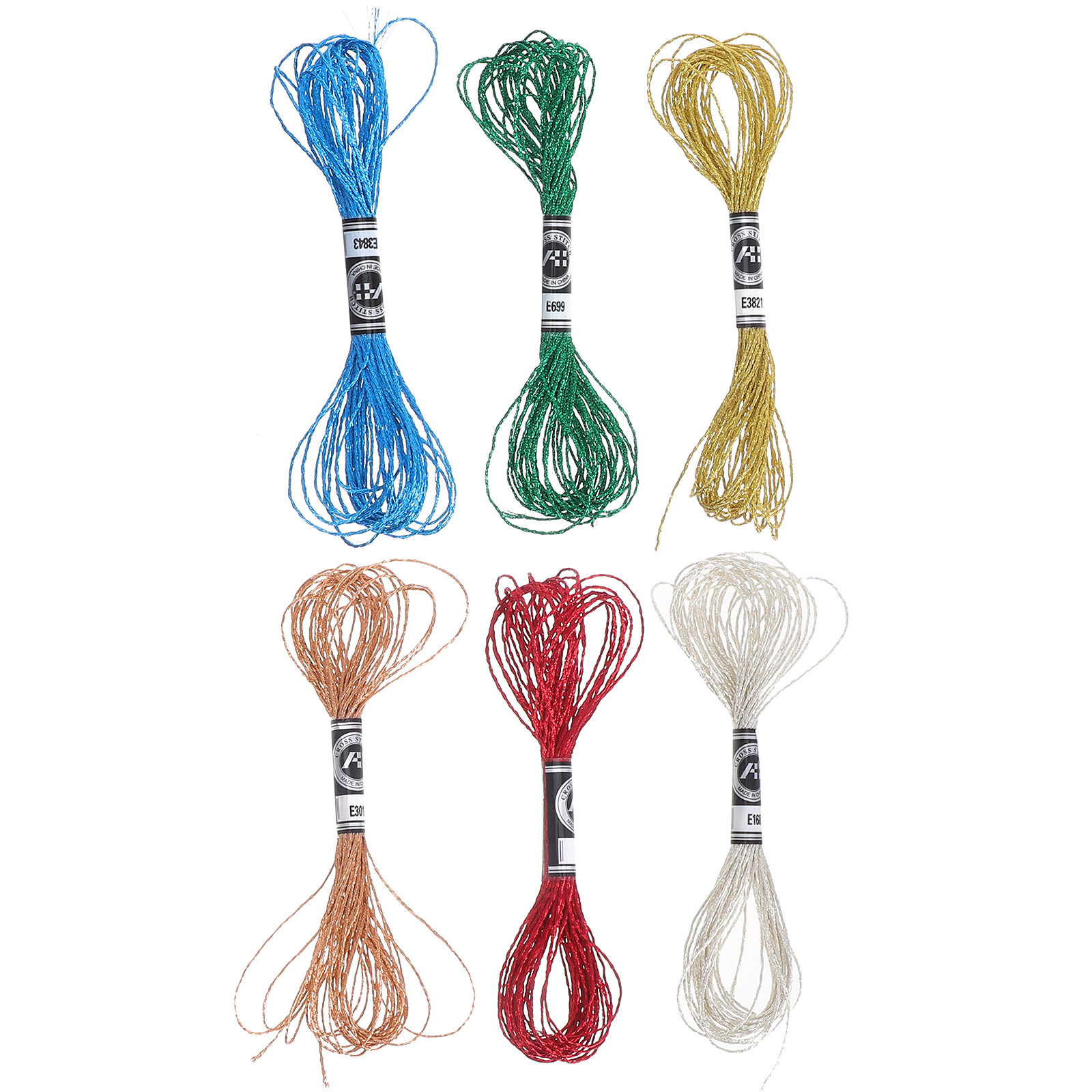 6Pcs Luxurious Metallic Embroi - Embroidery Threads 评论和价格
