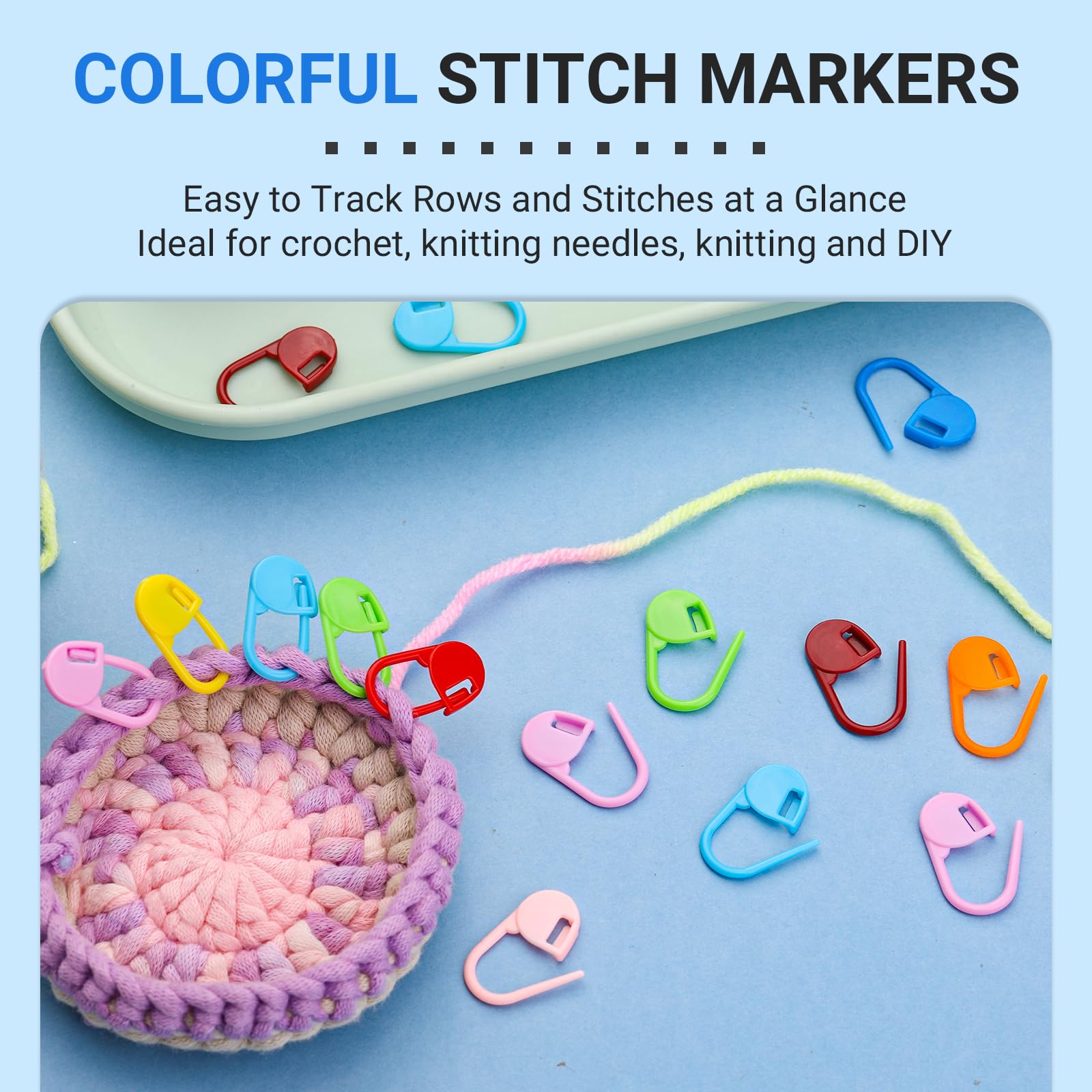 50/100Pcs Mix Color Plastic Re - Stitch Marker Ring 评论和价格