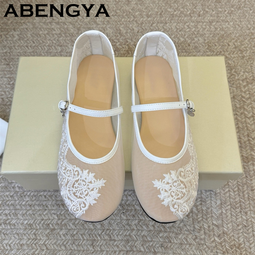 Lace Embroidery Flat Shoes for - Embroidery Lace 评论和价格