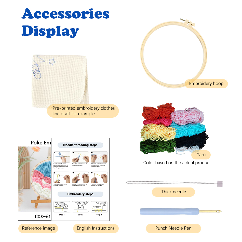 GATYZTORY punch needle embroid - Punch Needle Handle 评论和价格