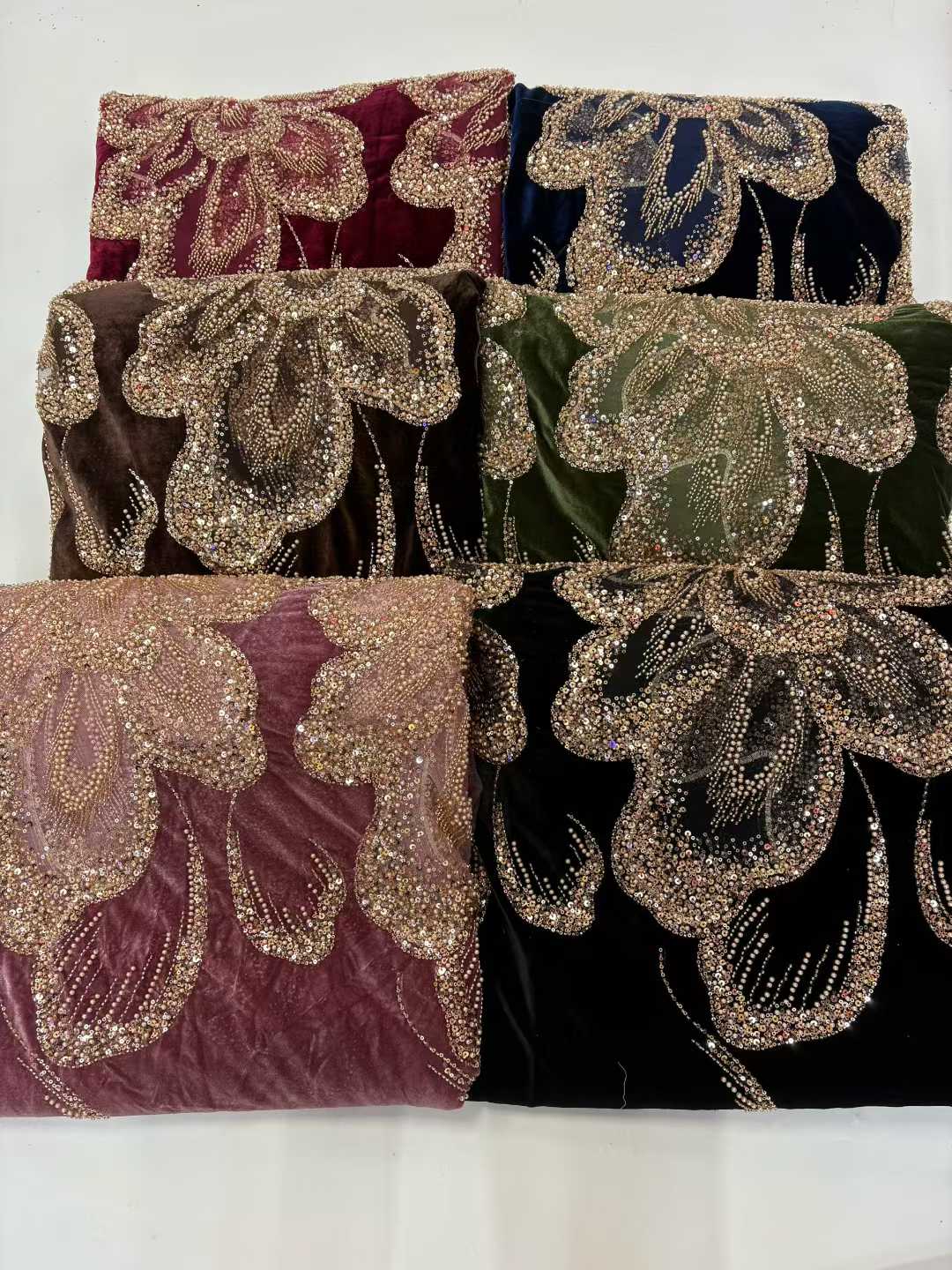 African Velvet Beaded Heavy La - Velvet Fabric Embroidery 评论和价格
