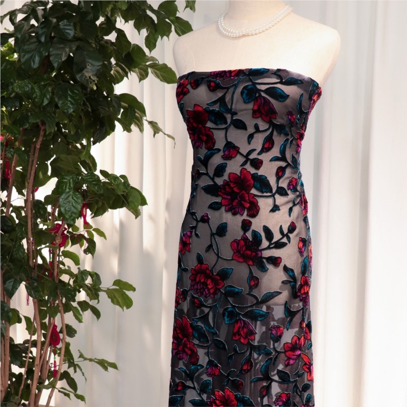 Woven velvet brocade viscose p - Velvet Fabric Embroidery 评论和价格