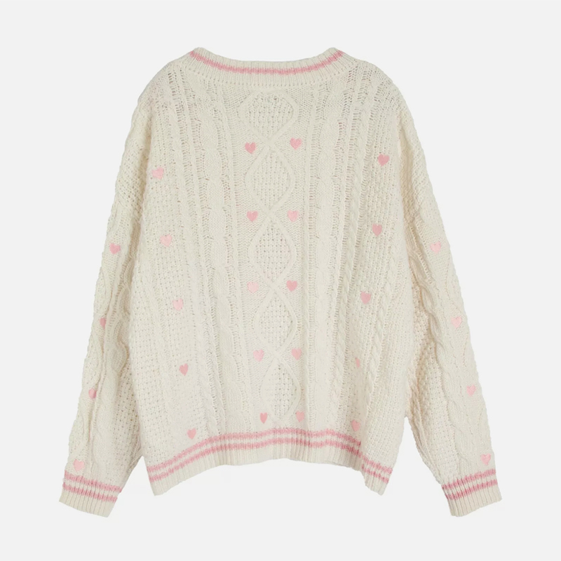 Lover Cardigan with Pink Heart - Embroidery Lovers 评论和价格