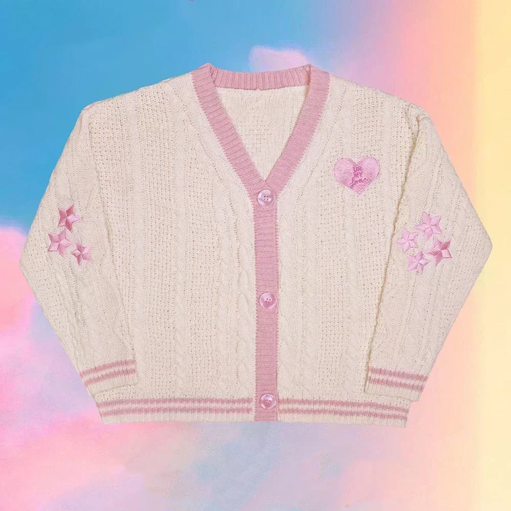 Lover Cardigan with Star Embro - Embroidery Lovers 评论和价格