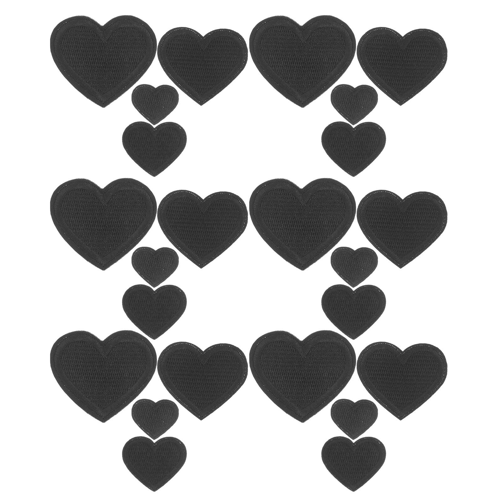 24Pcs Black Heart Clothing Pat - Embroidery On Black Shirt 评论和价格