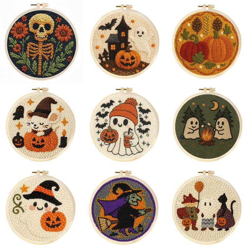 Punch Needle Kit Ghost Pumpkin - Punch Needle Handle 评论和价格